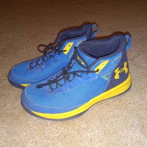 Under Armour Kids Blue and Yellow Athletic Shoes
